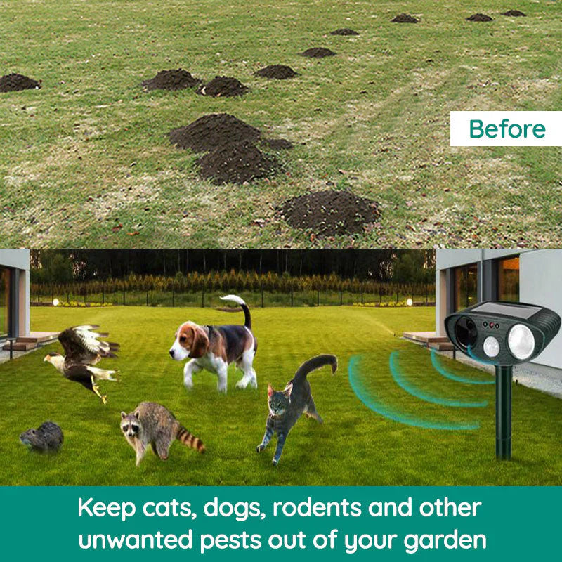 Ultrasonic Solar Armadillo Repellent Device