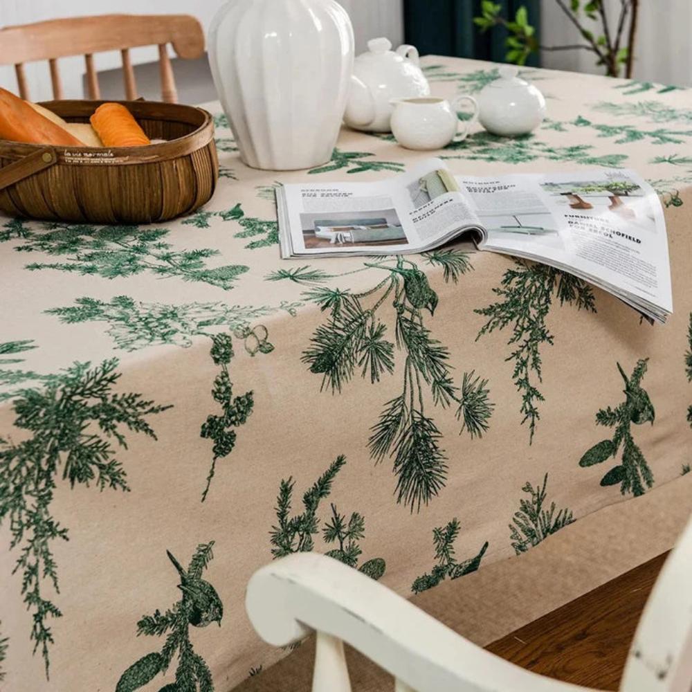 Rustic Pine Grove Cotton Dining Cloth