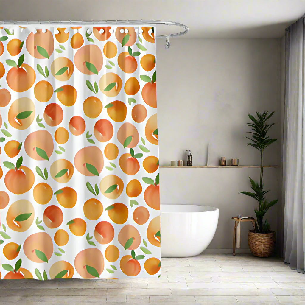Waterproof Sunny Oranges Shower Curtain