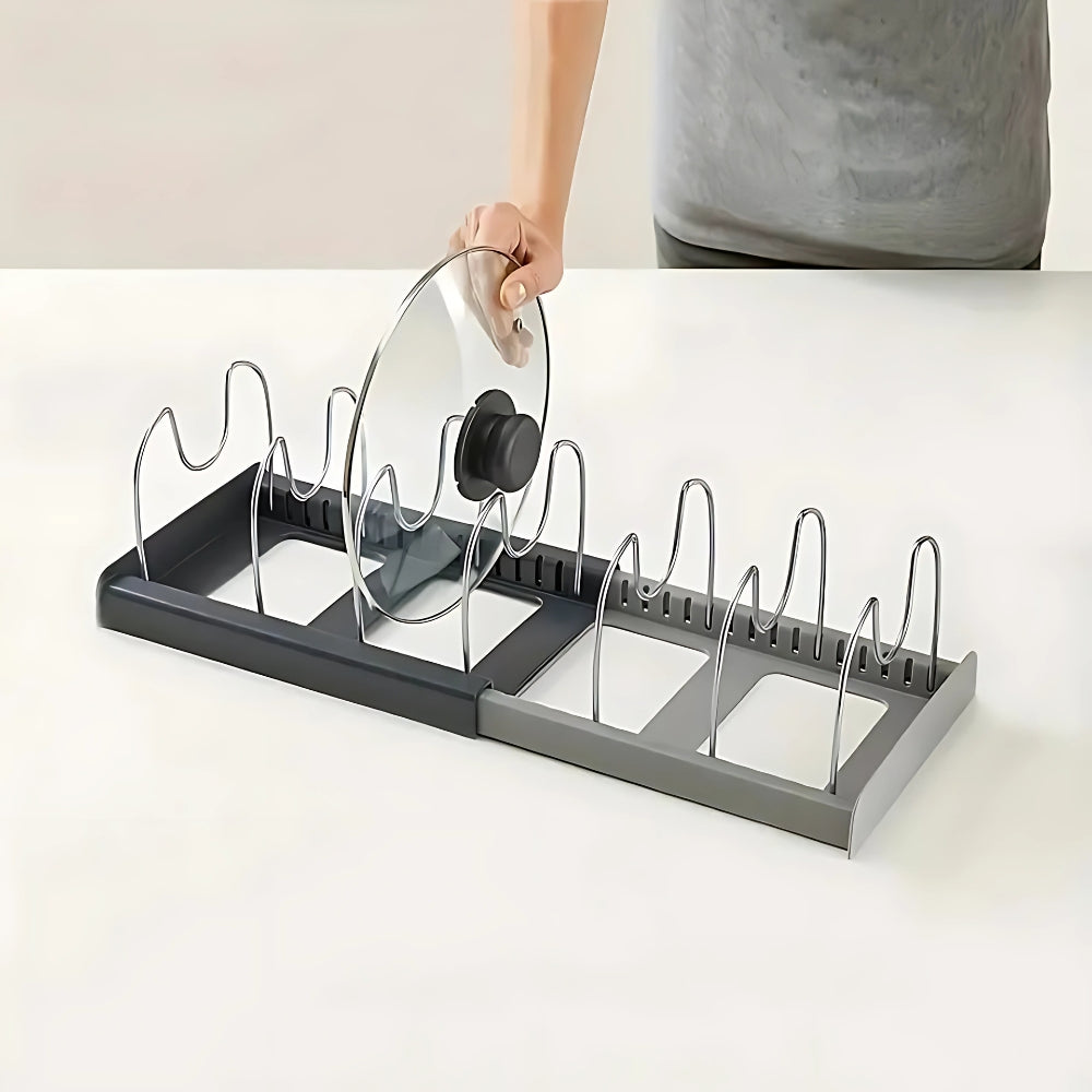 Expandable Adjustable Pot and Pan Organizer Rack