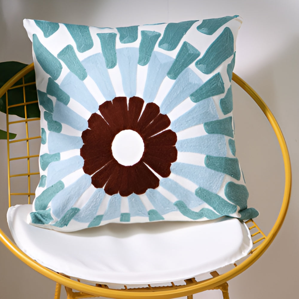 Ocean Treasures Embroidered Coastal Cushion Cover