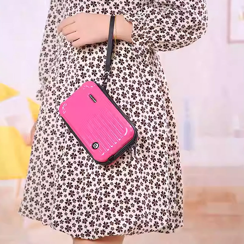 Mini Suitcase Handbag for Women - Waterproof Clutch with Adjustable Strap