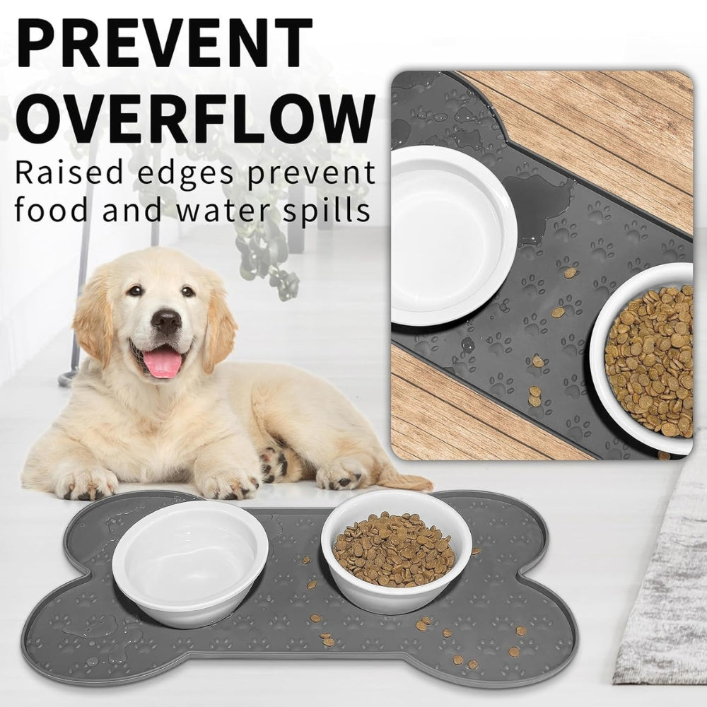 Bone-Shaped Non-Slip Silicone Pet Feeding Mat