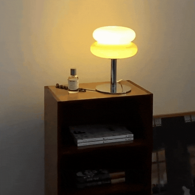Macaron Glass Table Lamp with USB and 3 Adjustable Light Colors