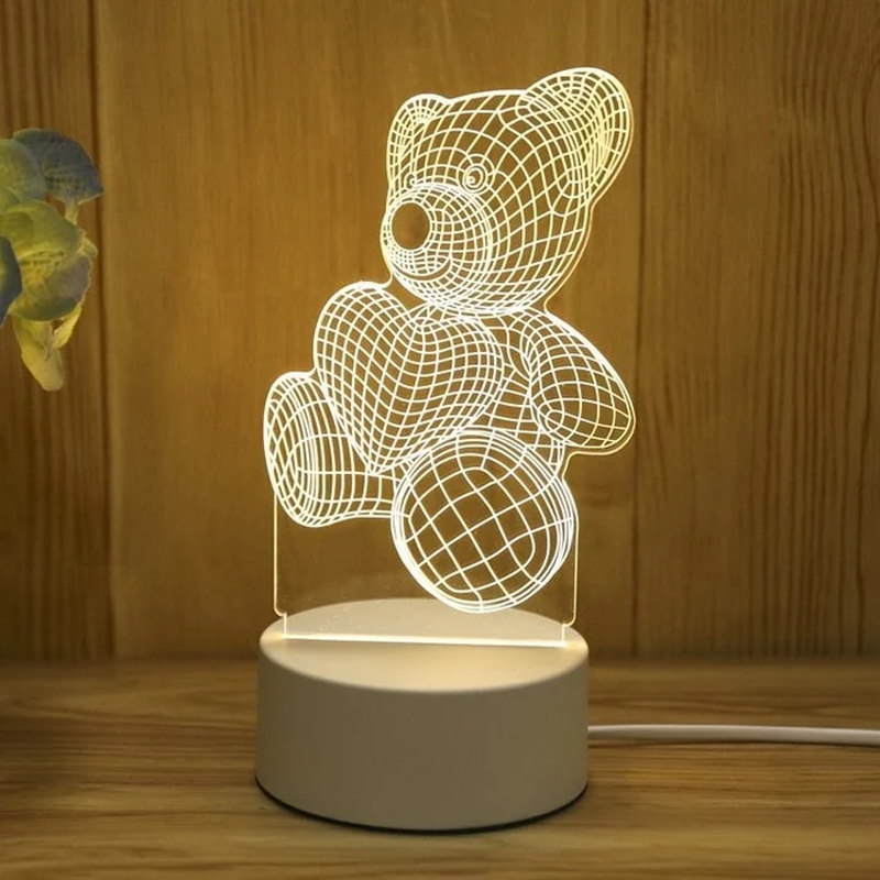 3D Acrylic Night Light with LED Color Options
