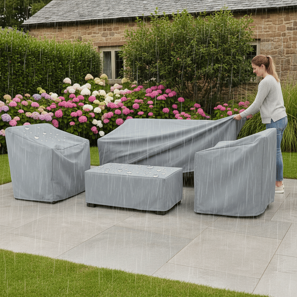 Weather-Resistant Garden Furniture Cover - UV-Resistant Polyester Protection
