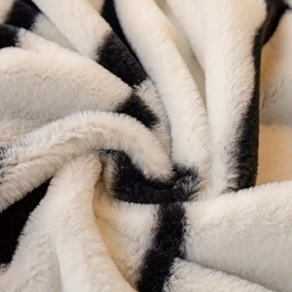 Zebra Print Fleece Sofa Cover