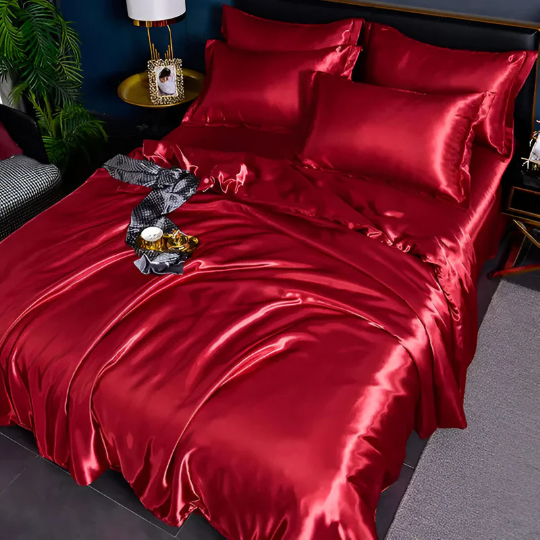Luxury Silk Duvet Cover Set - Soft, Breathable, Hypoallergenic