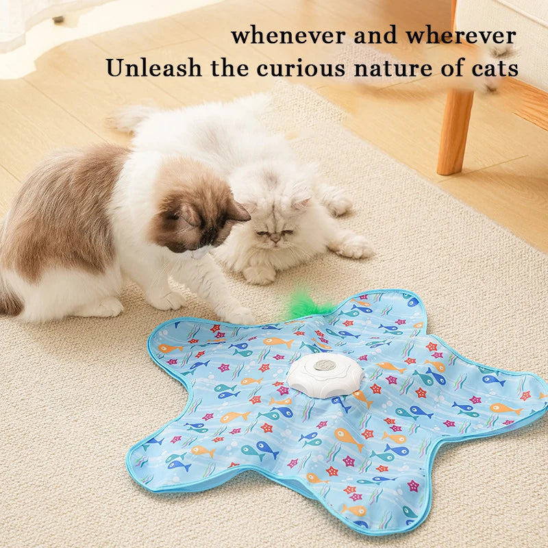 Interactive Automatic Cat Toy with Rechargeable Battery and Adjustable Speed Modes