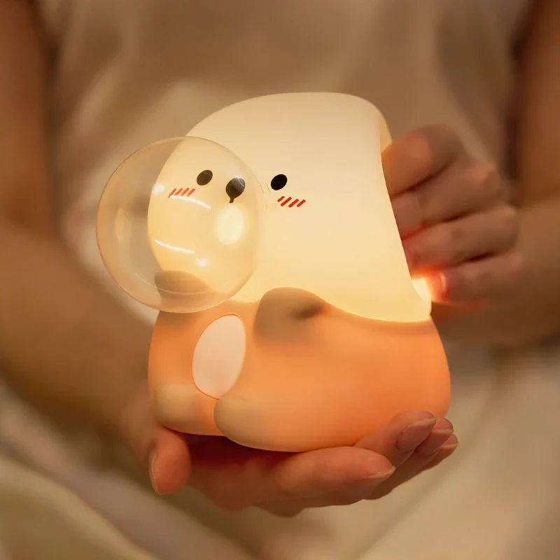 Rechargeable Soft Silicone Animal Night Light with Adjustable Brightness