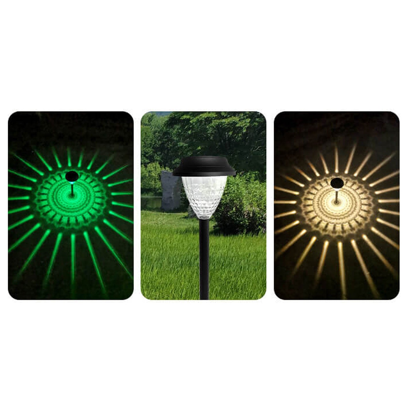 Solar Waterproof LED Outdoor Garden Light - Modern Circular Design