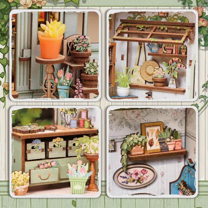DIY Flower Shop Book Nook Kit with LED Lights