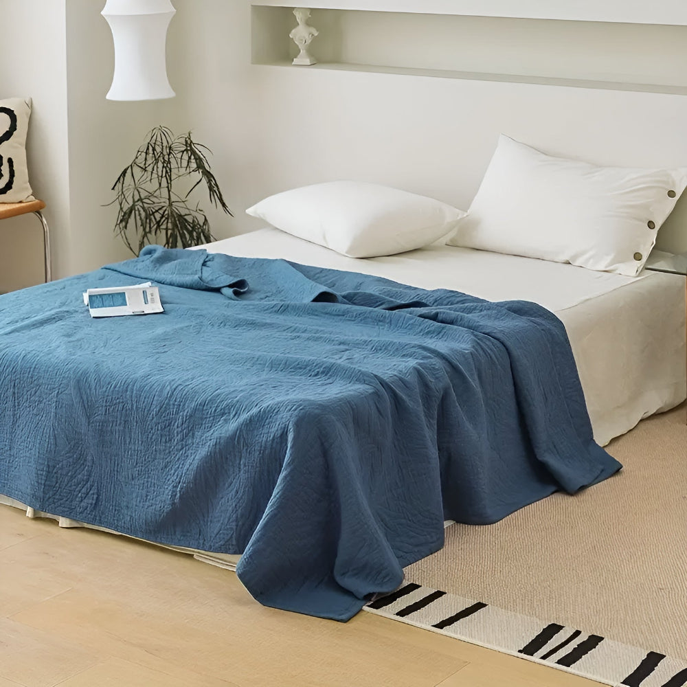 Premium Cotton Leaf Pattern Throw Blanket