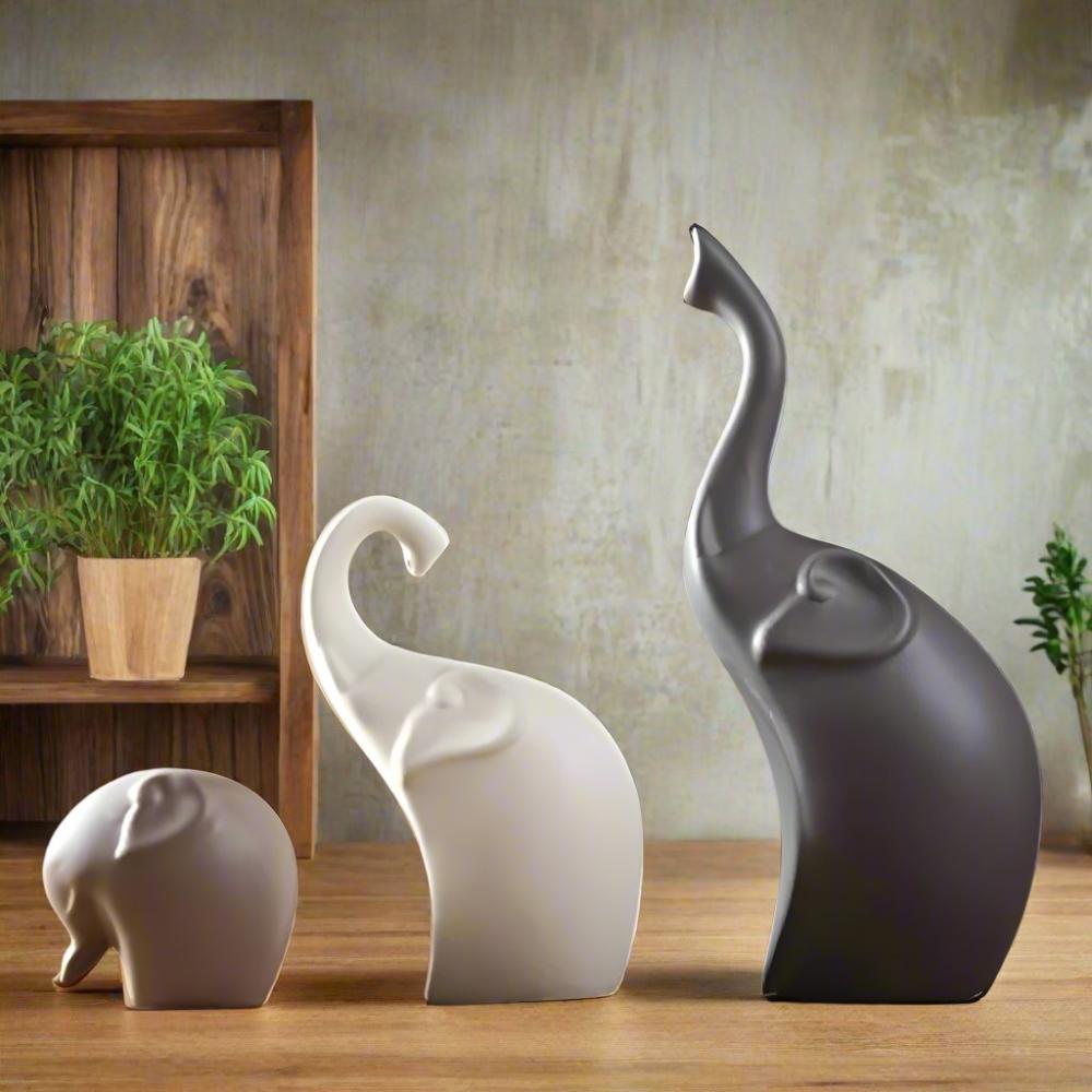 Abstract Elephant Thinker-Style Sculpture in Resin