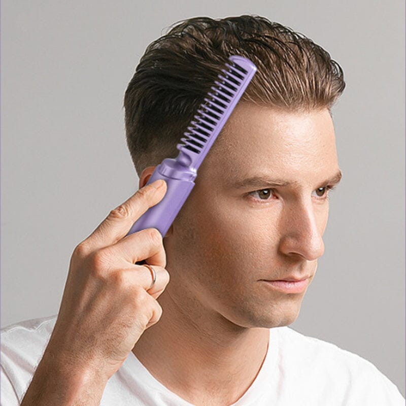 Mini Rechargeable Hair Straightener with Built-in Comb
