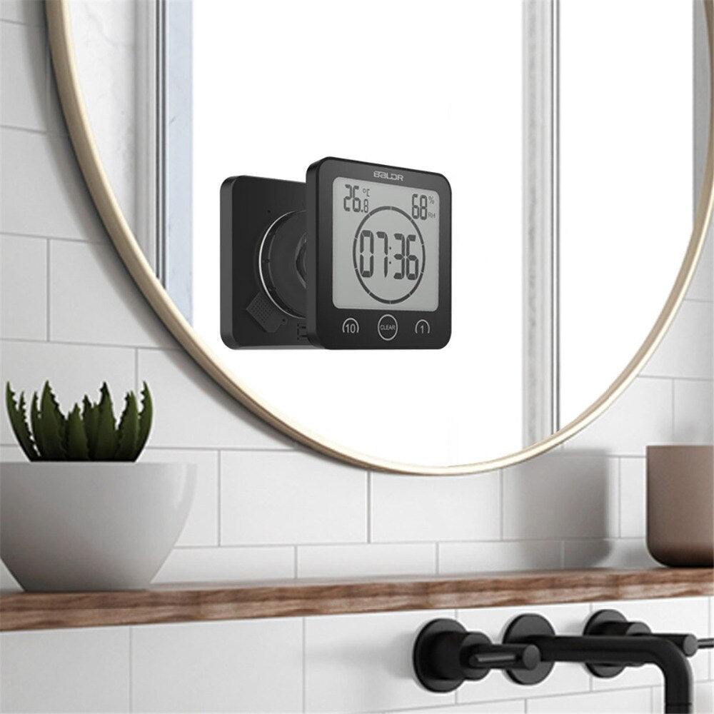 Waterproof Bathroom Shower Clock with Large Display