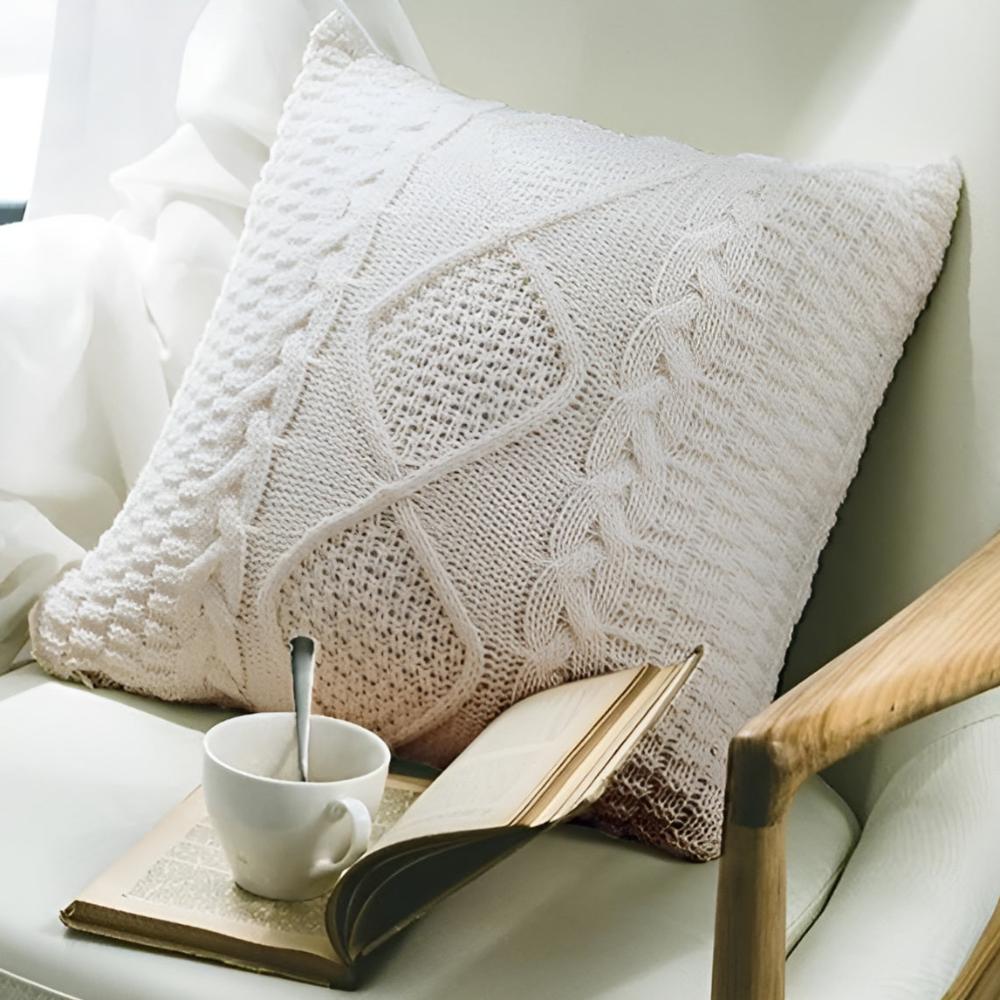 Braided Knitted Acrylic Cotton Cushion Cover