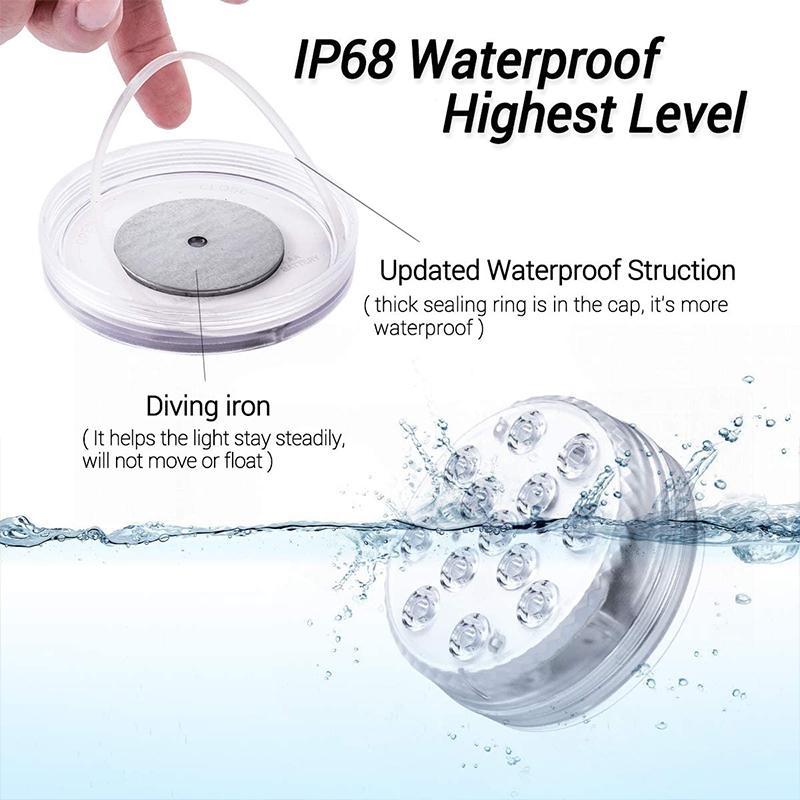 Remote Control Waterproof LED Pool Lights with Magnetic Suction