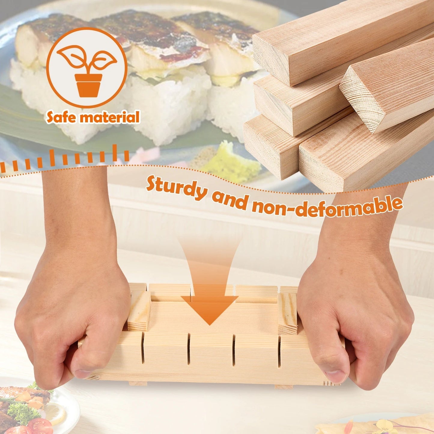Handcrafted Wooden Sushi Maker Press Mold for Perfect Rolls