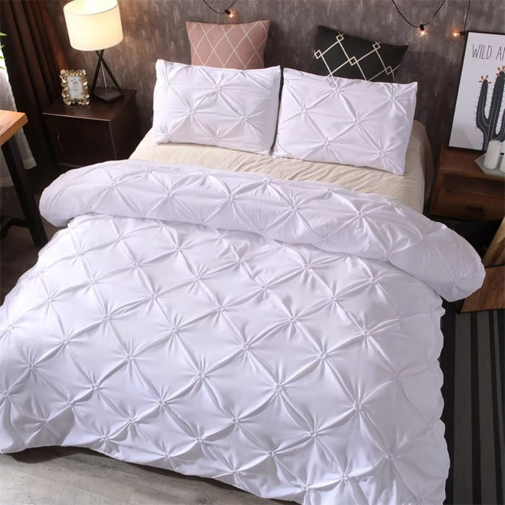 Pintuck Duvet Cover Set in Soft Microfiber - 3 Piece