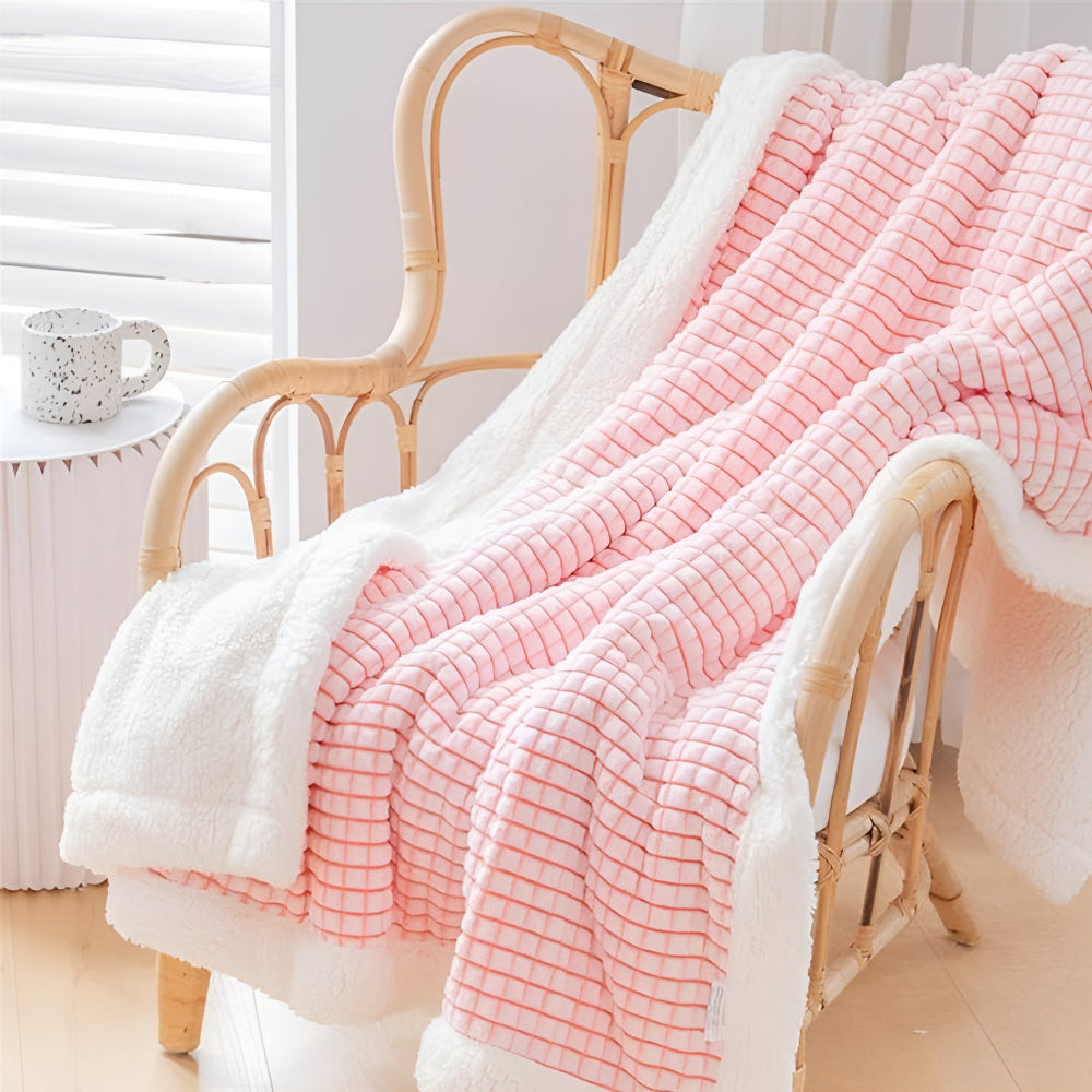 3D Waffle Sherpa Fleece Blanket