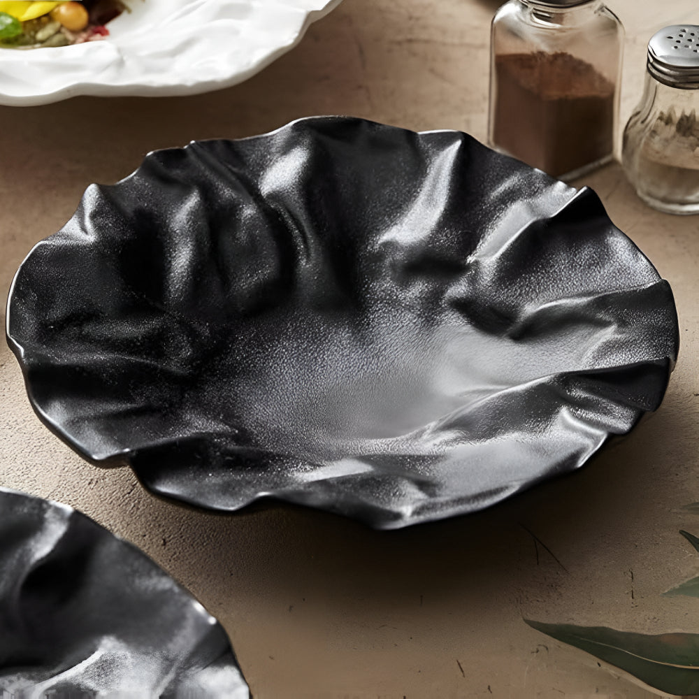 Wrinkled Paper Design Ceramic Plate