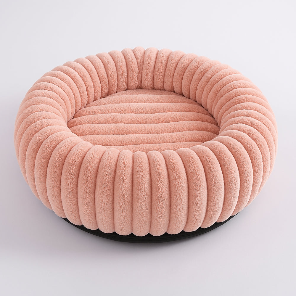 Plush Round Pet Bed for Cats and Small Dogs