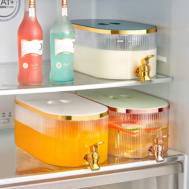 5.3 Liter Beverage Dispenser with Faucet - Modern Drink Container in White, Green, or Blue