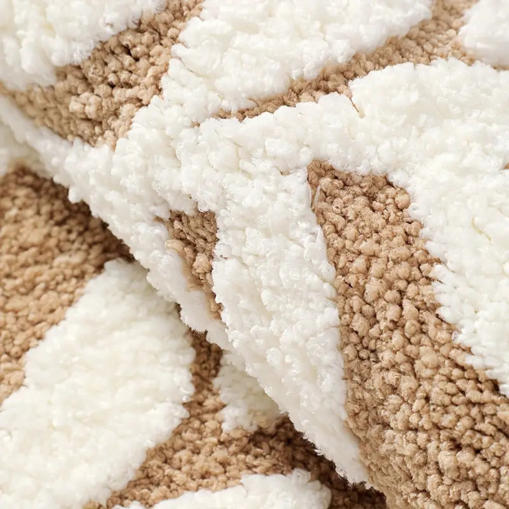 Soft Microfiber Leaf Pattern Bath Mat with Non-Slip Backing