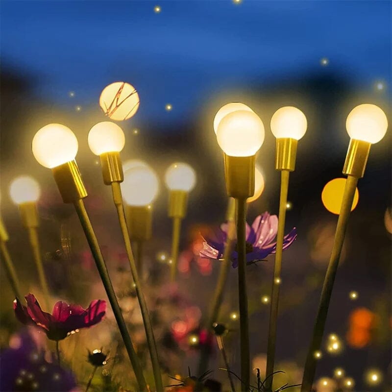 Solar-Powered Firefly Garden Light with Flexible Sway Design