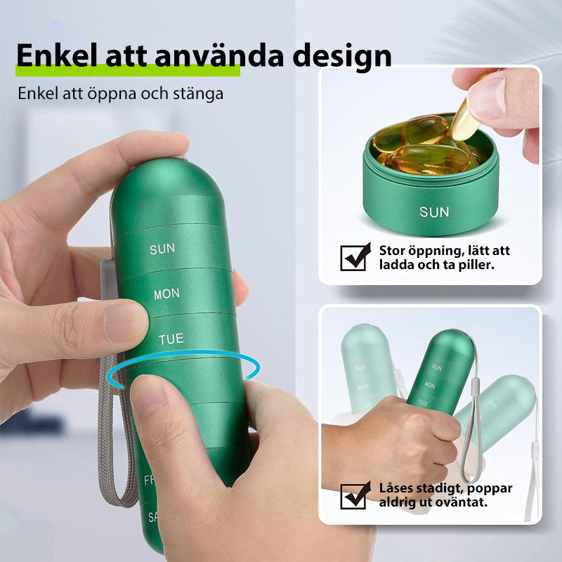 7-Day Aluminum Portable Pill Organizer with Waterproof Design