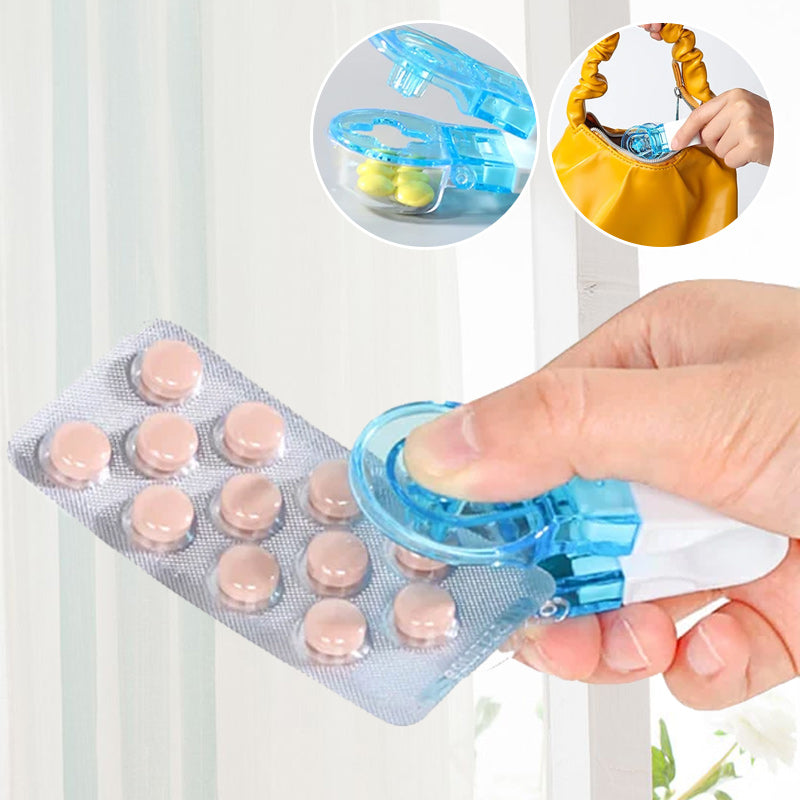 Portable Pill Dispenser with Storage Box for Small Pills