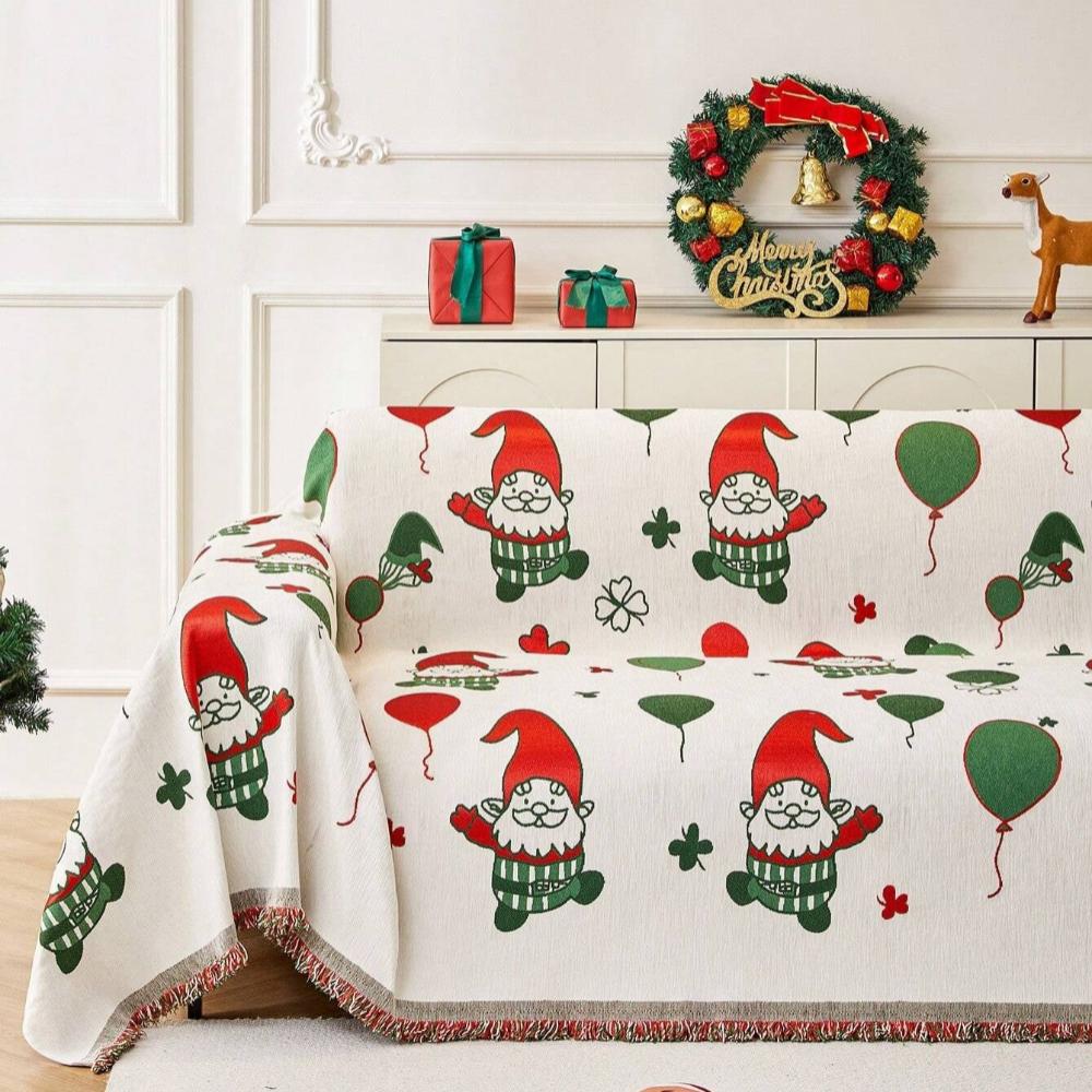 Festive Quilted Christmas Sofa Cover
