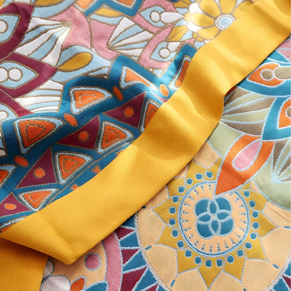 Floral Jacquard Cotton Bedspread Blanket