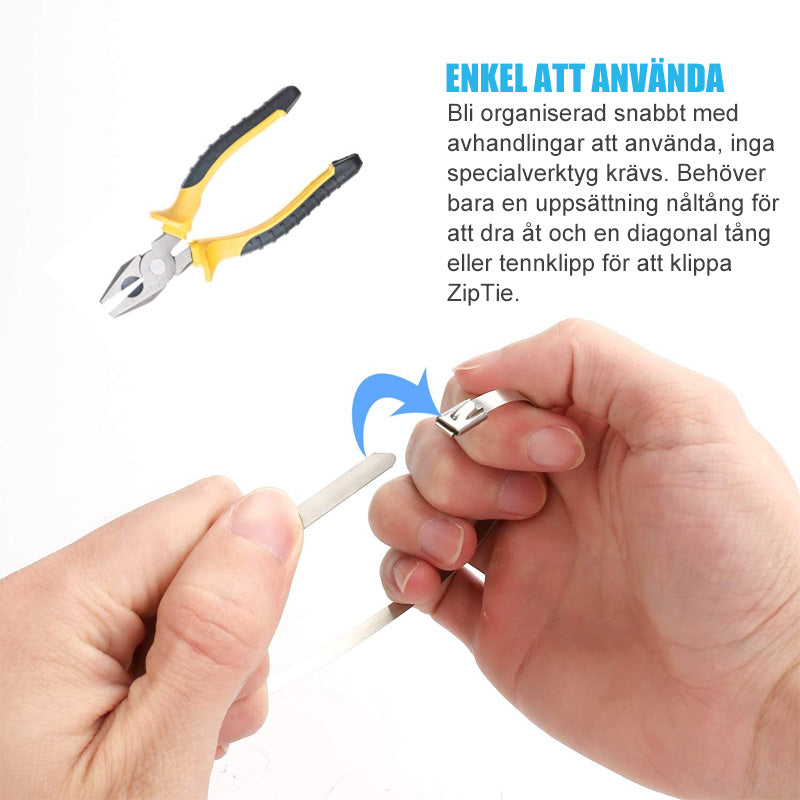 Stainless Steel Tension Straps with Reinforced Buckles - 100 pcs