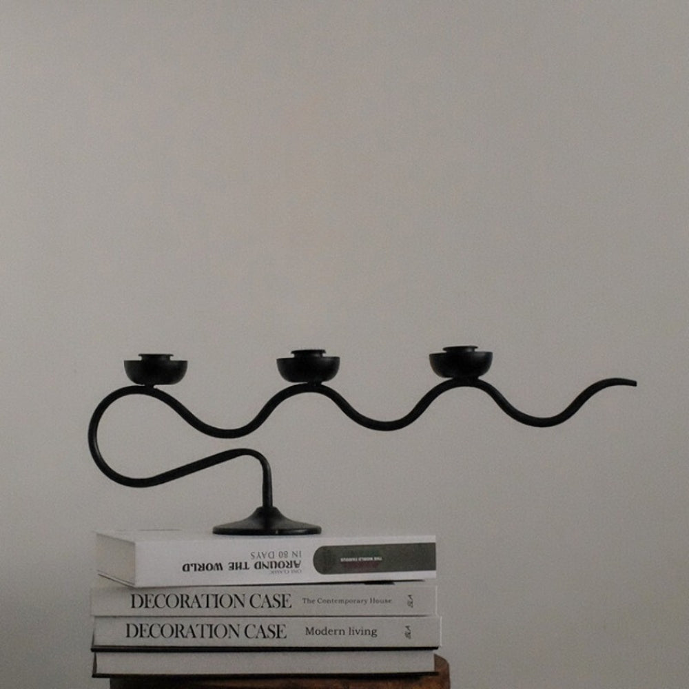 Tri Iron Twisted Candle Holder for Elegant Home Decor