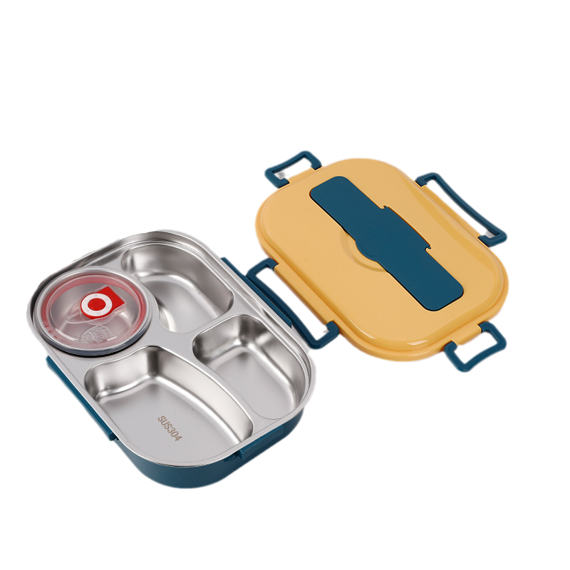 Stainless Steel Insulated Bento Lunch Box with Soup Bowl and Compartments