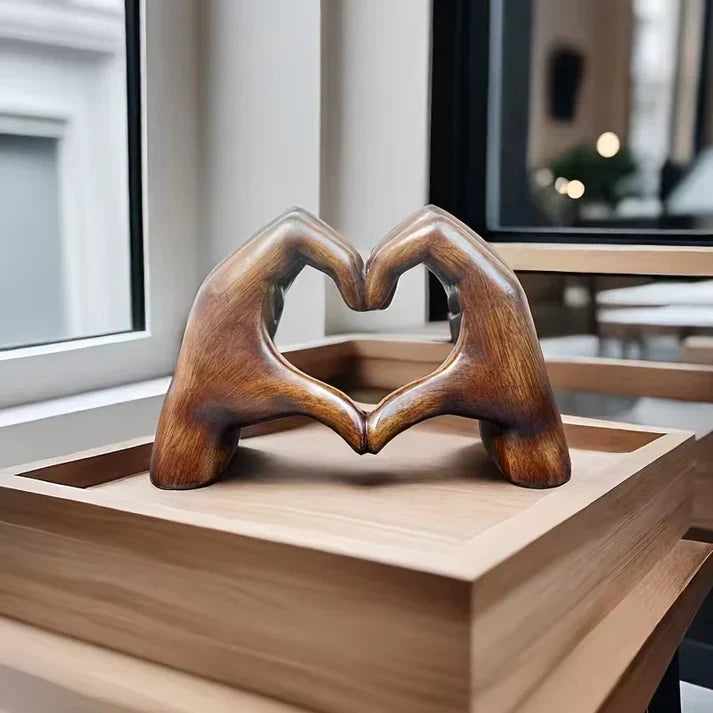 Handcrafted Wooden Heart Sculpture for Home Decor