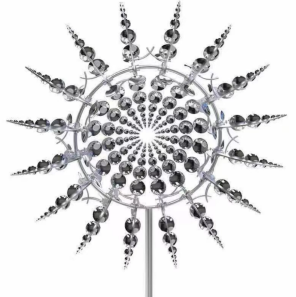 Metal Windmill Garden Decoration with Dual-Wind Movement