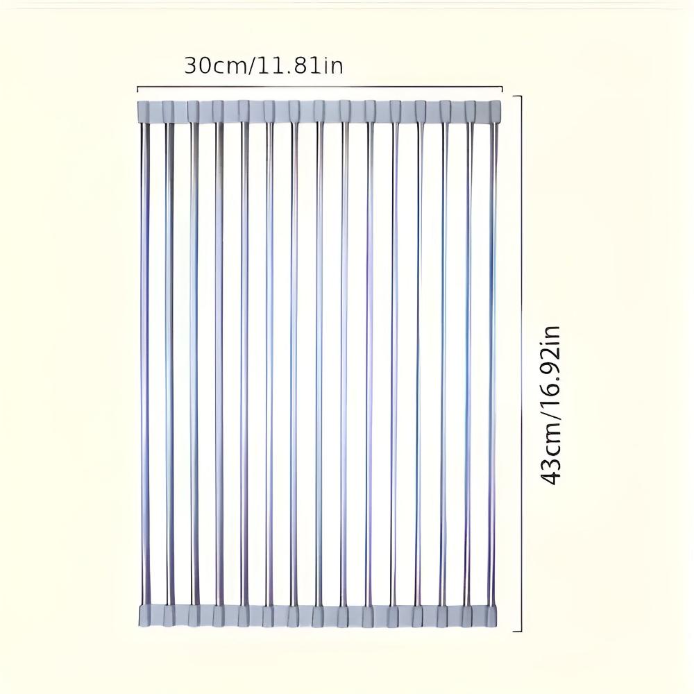 Stainless Steel Roll-Up Dish Drying Rack