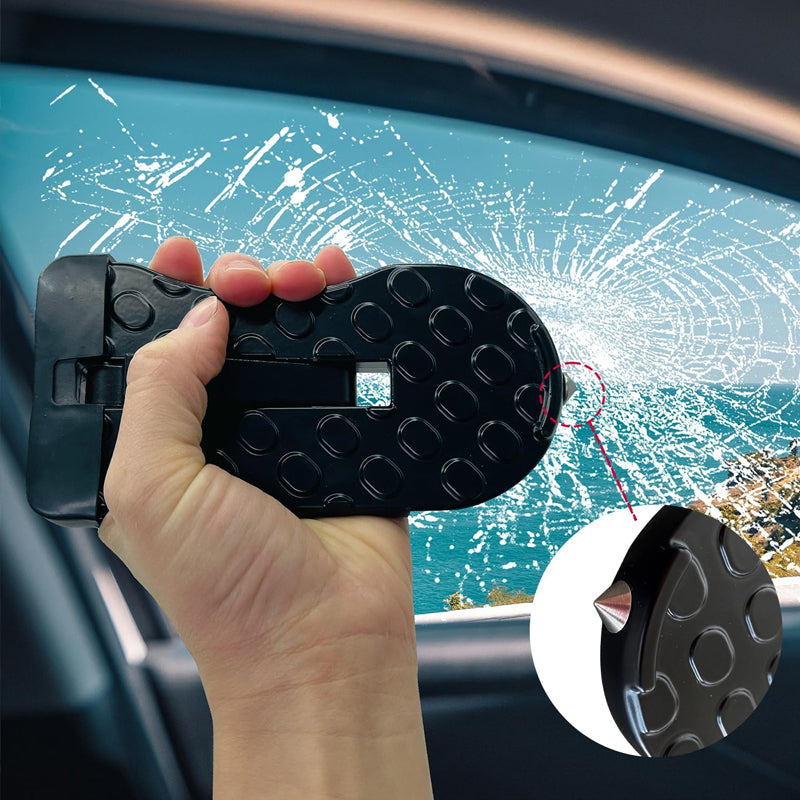 U-Shaped Car Doorstep with Safety Hammer and Non-Slip Design