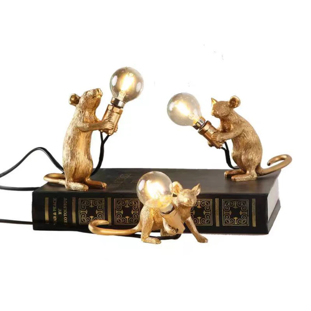 Mouse LED Table Lamp in Resin - Playful Night Light