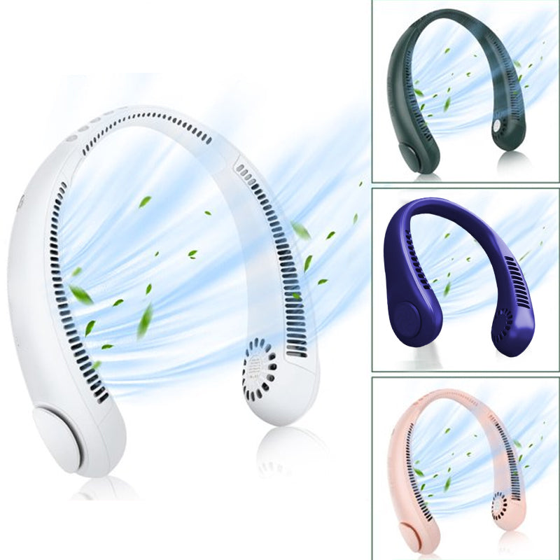 Portable Hands-Free Neck Fan with 22 Air Outlets