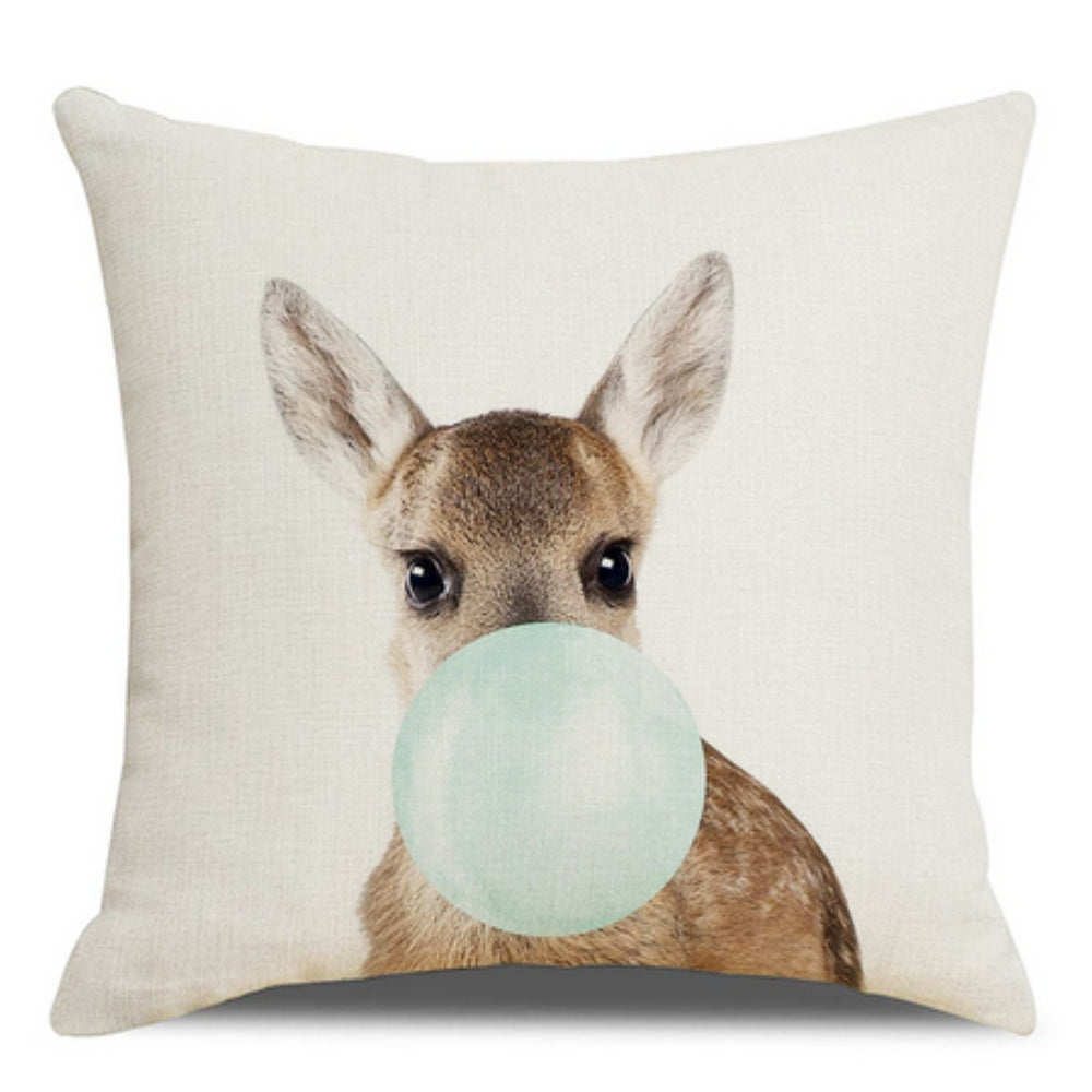 Animal Print Bubble Gum Cushion Cover