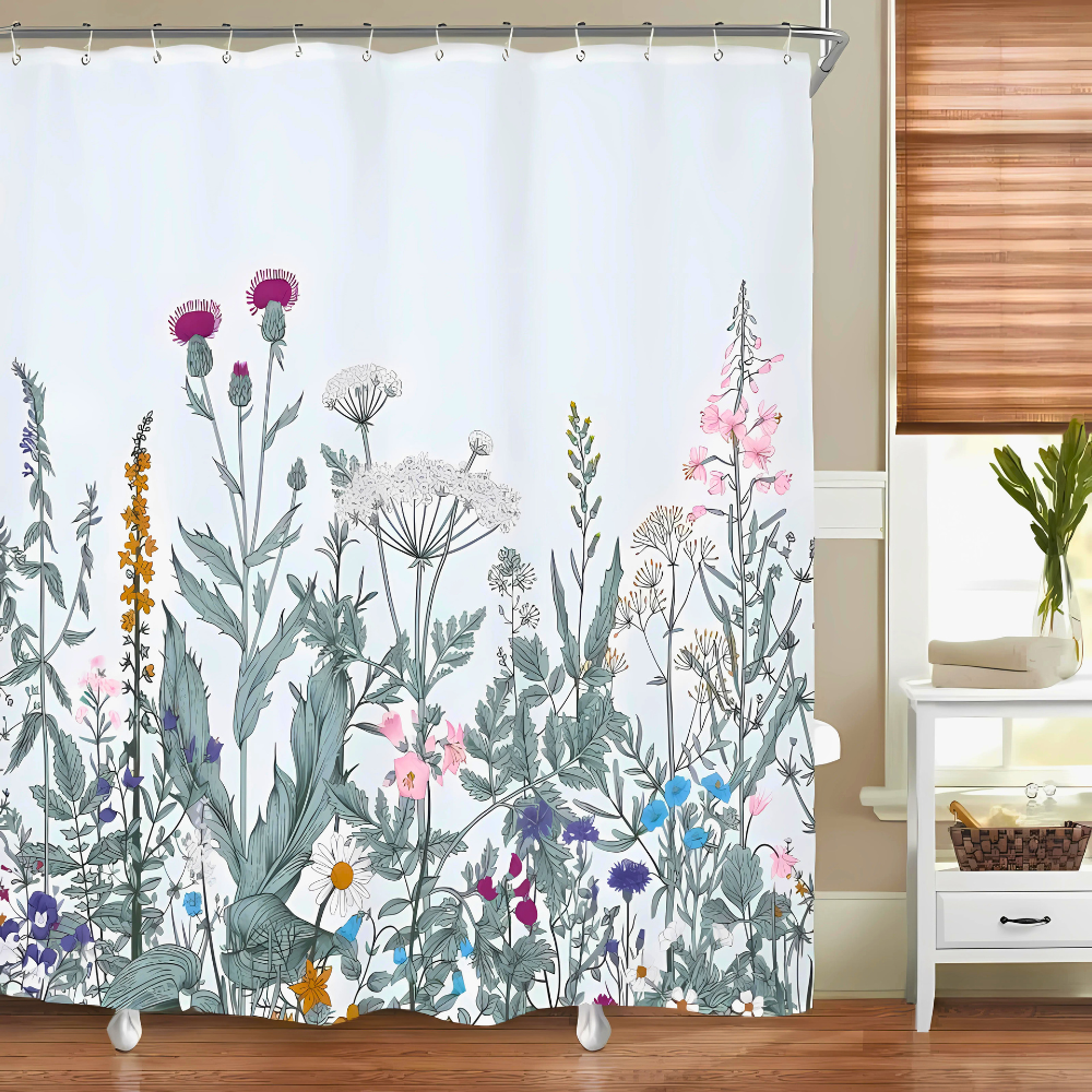 Waterproof Nature-Inspired Bird & Tree Shower Curtain