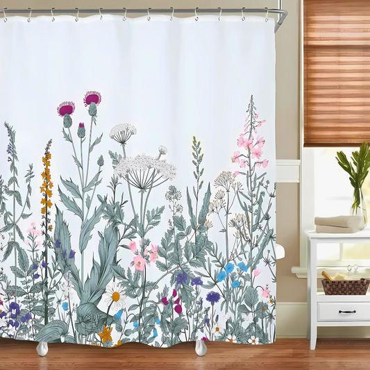 Waterproof Nature-Inspired Bird & Tree Shower Curtain