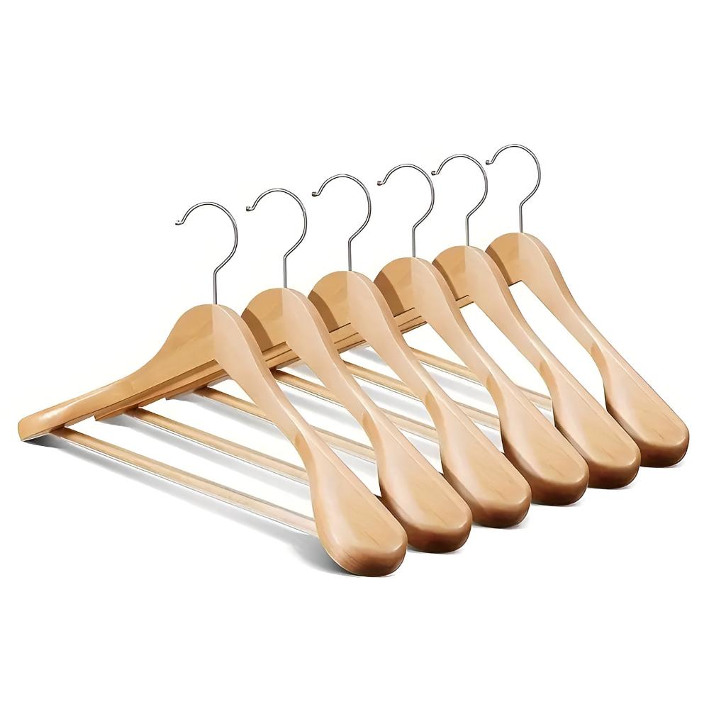 360° Wooden Suit Hanger with Non-Slip Bar