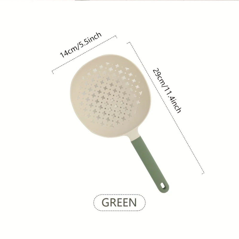 Heat-Resistant Plastic Colander Spoon with Long Handle