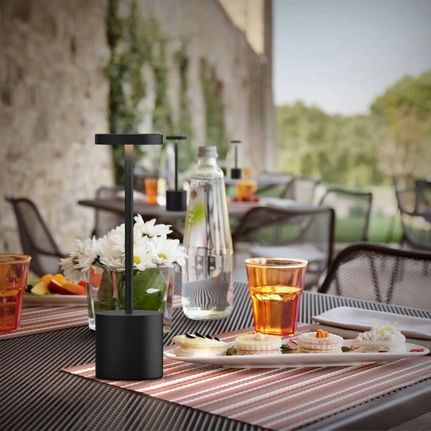 Modern Black LED Table Lamp with Warm Illumination