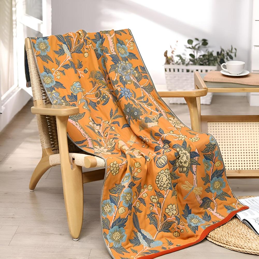 Reversible Hibiscus Cotton Bath Towel
